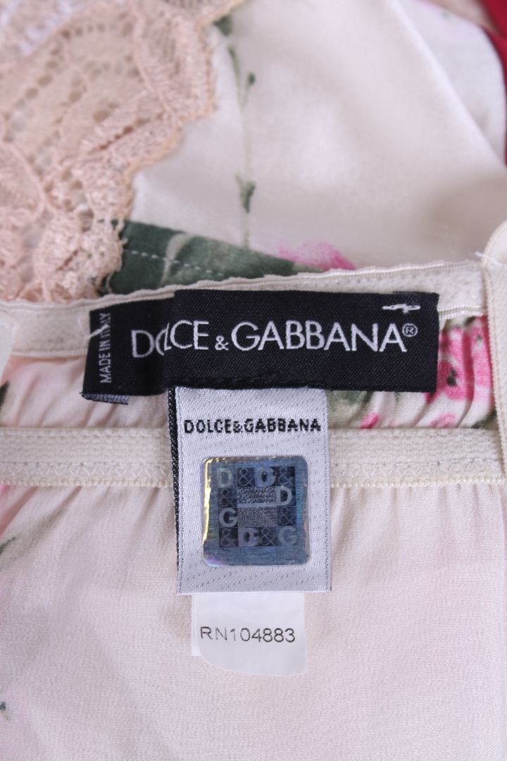 Dolce & Gabbana S/S Floral Camisole White/ Pink M