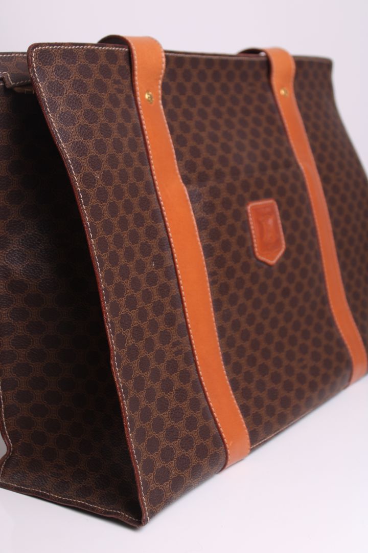 Celine Macadam Shopper Tote Brown