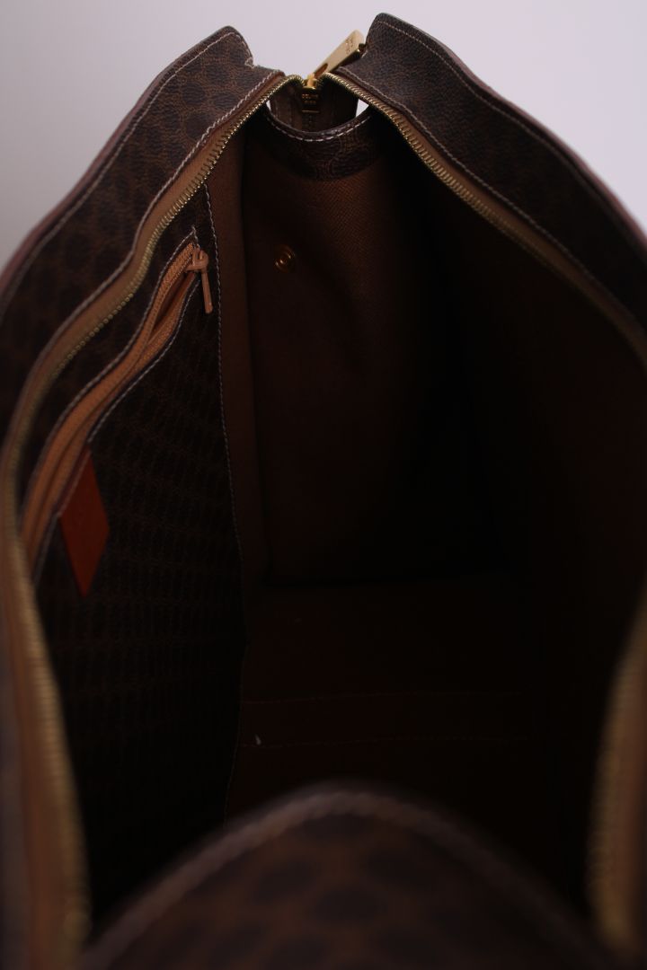 Celine Macadam Shopper Tote Brown