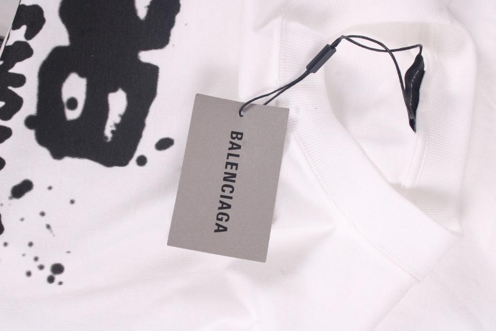 Balenciaga Graffiti Logo T-shirt White/ Black XXS
