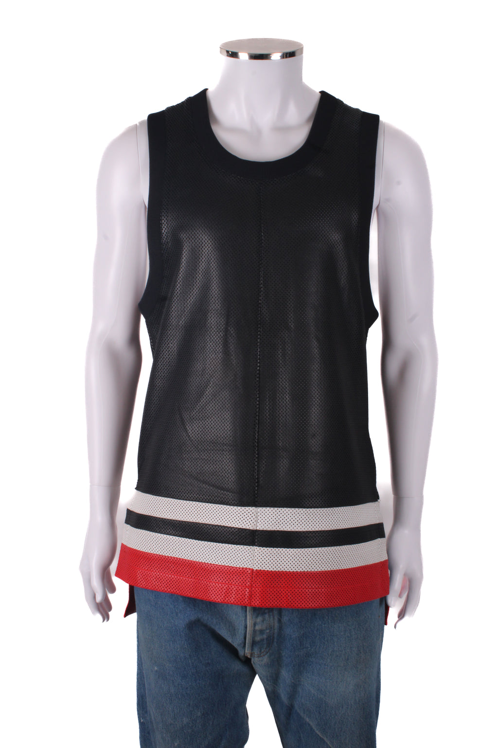 Givenchy Mesh Leather Vest Black/ Red M