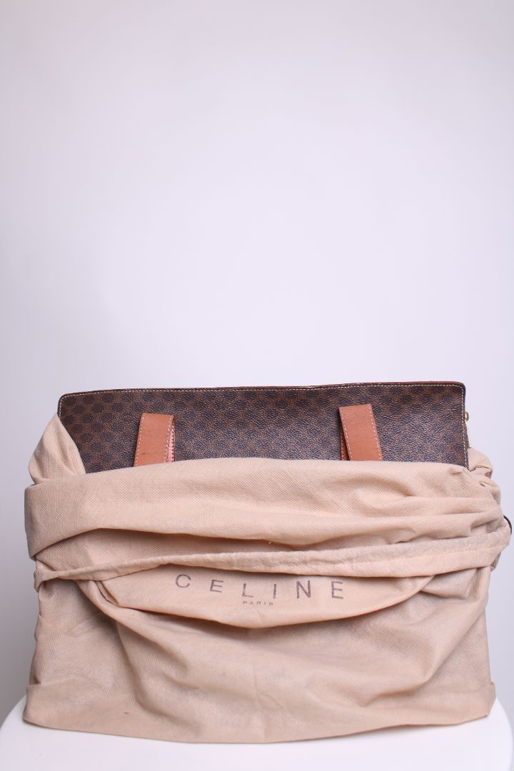 Celine Macadam Shopper Tote Brown