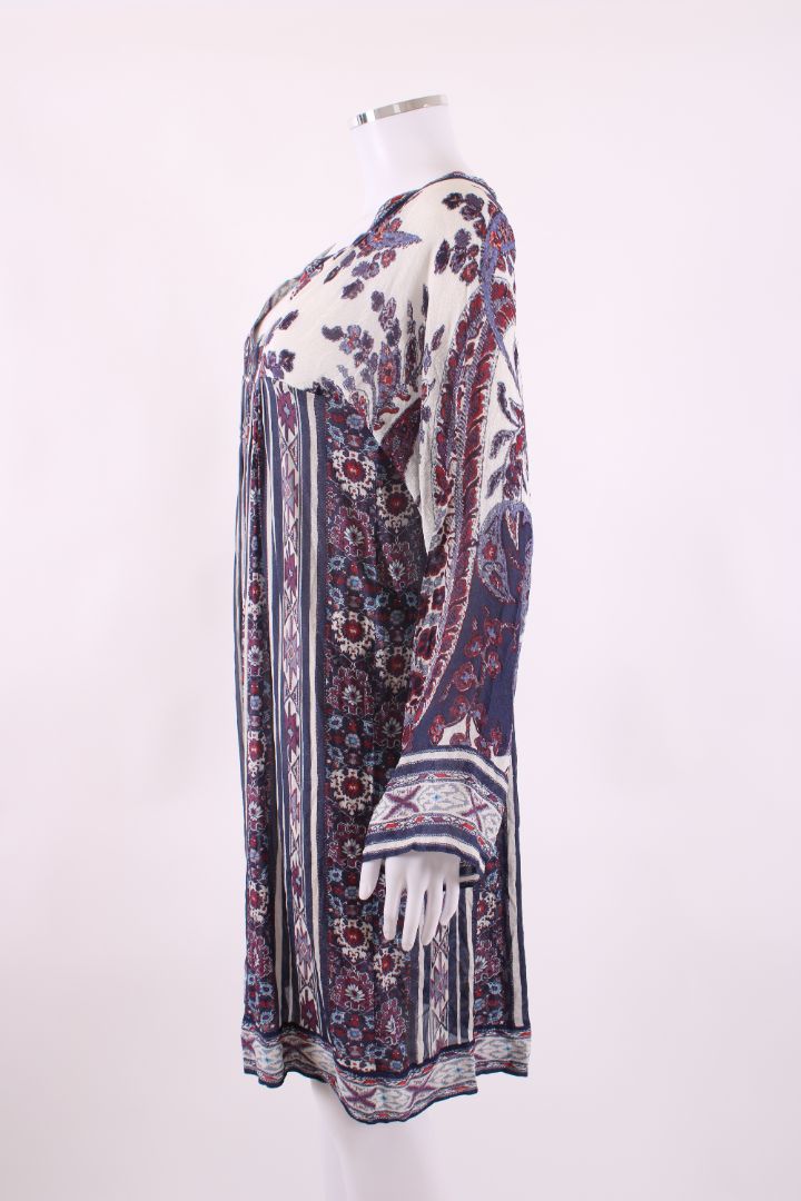 Isabel Marant Etoile L/S Paisley Print Tunic Dress Cream/ Navy S