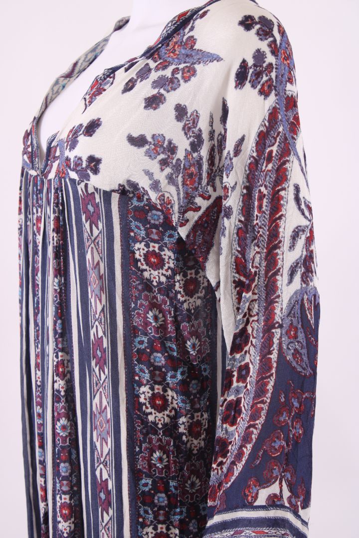 Isabel Marant Etoile L/S Paisley Print Tunic Dress Cream/ Navy S