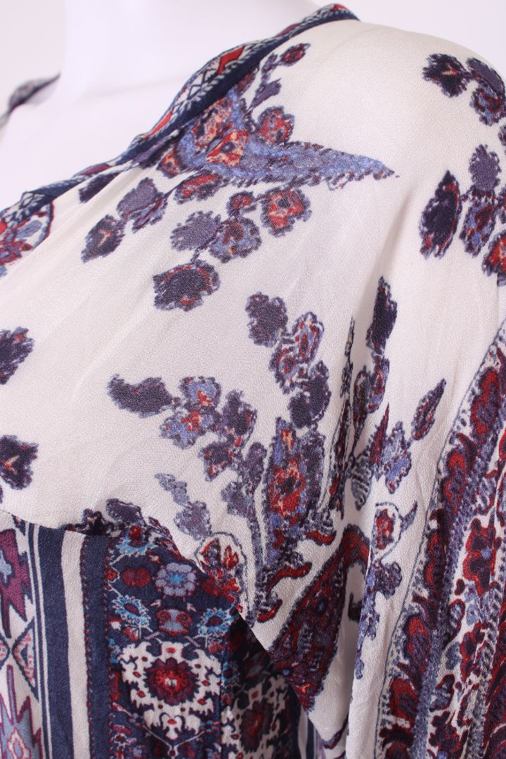 Isabel Marant Etoile L/S Paisley Print Tunic Dress Cream/ Navy S