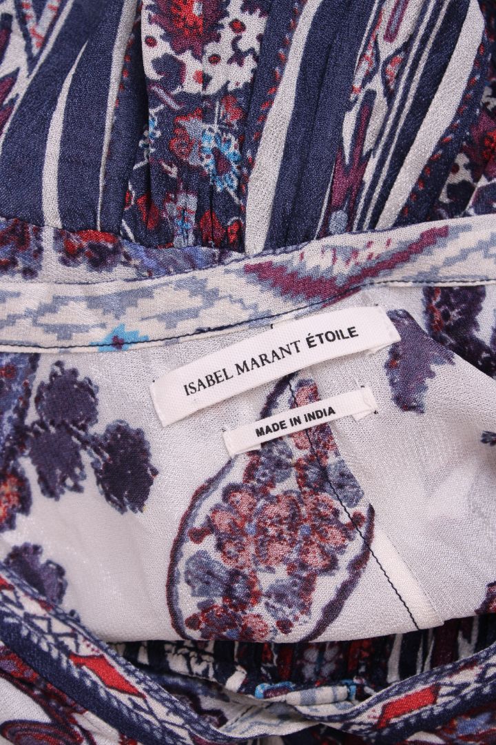 Isabel Marant Etoile L/S Paisley Print Tunic Dress Cream/ Navy S