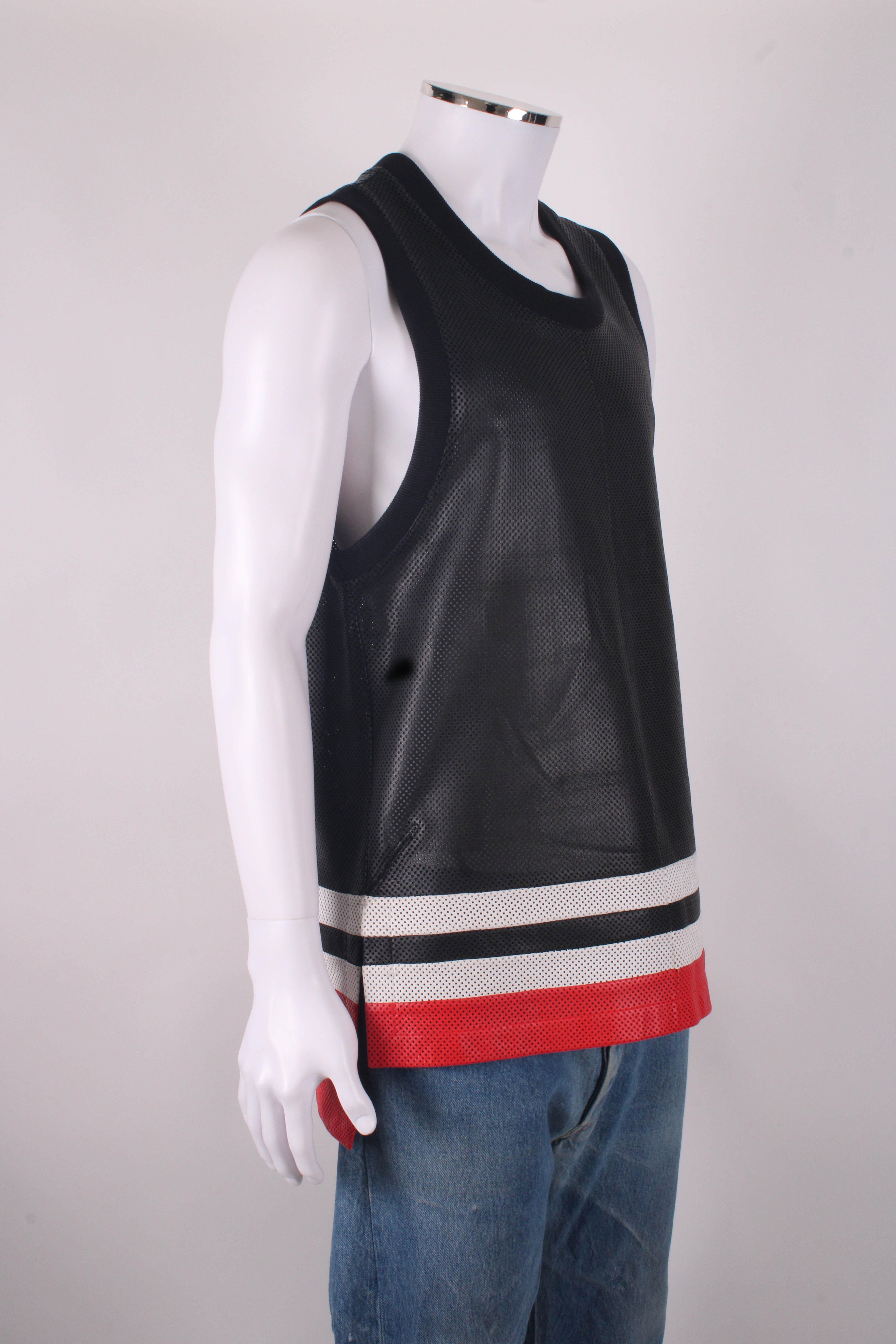 Givenchy Mesh Leather Vest Black/ Red M