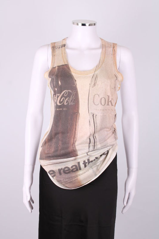 D&G Coca Cola Print Vest Beige/ Cream M