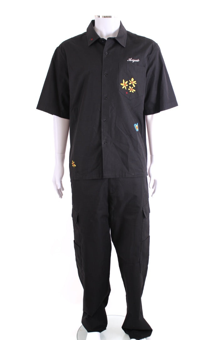 Axel Arigato Embroidered Shirt/ Trouser Co-ord Black L