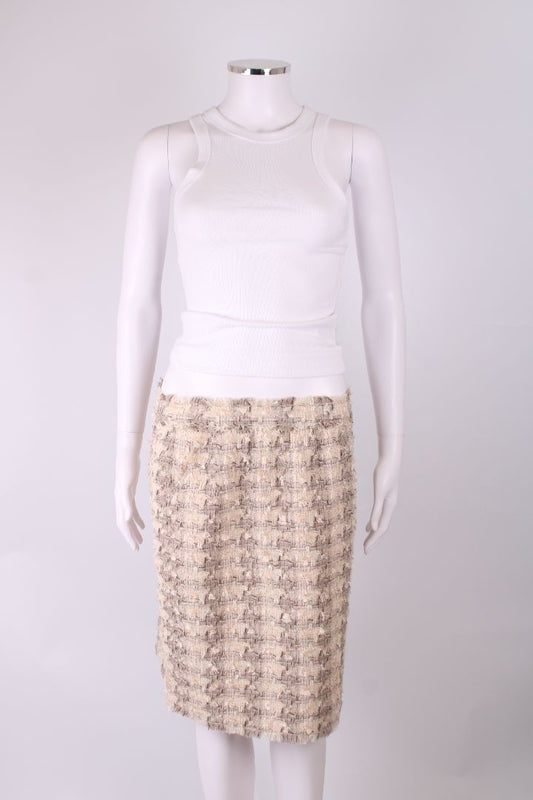 Dolce & Gabbana Boucle Skirt Cream/ Grey M