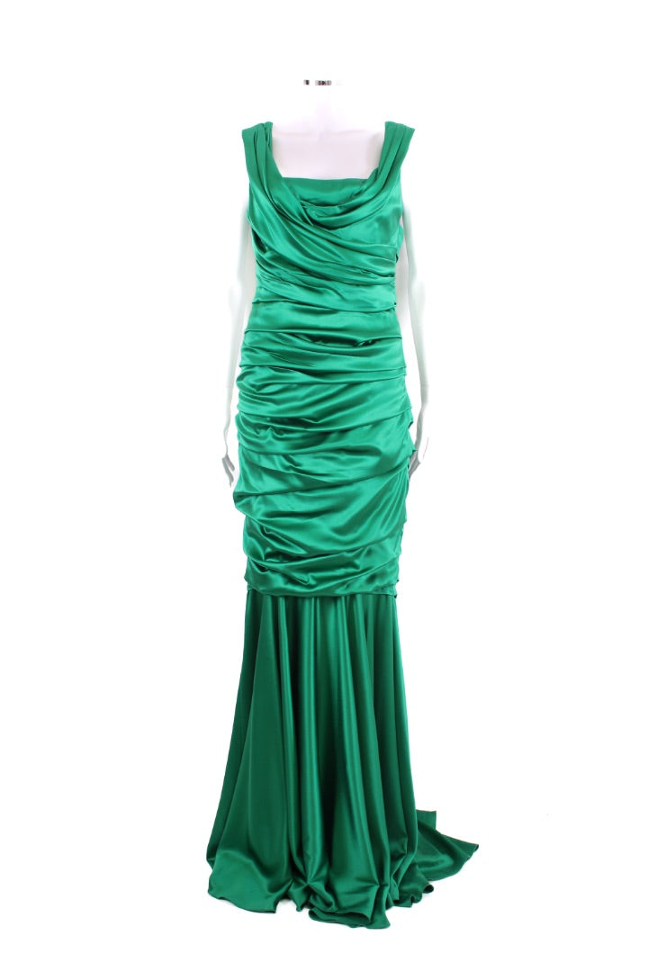 Dolce & Gabbana Silk Maxi dress Green 46