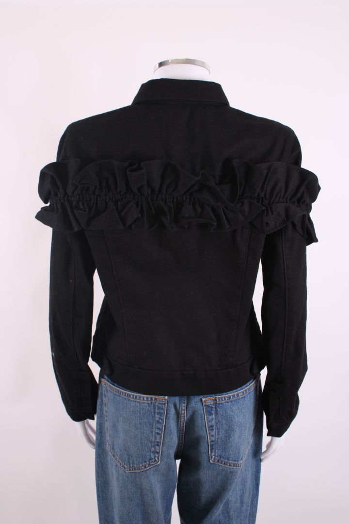 J Brand X Simone Rocha Ruffle Denim Jacket Black M