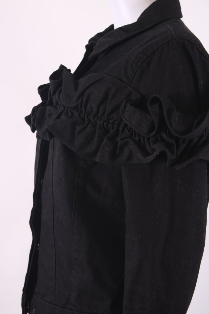 J Brand X Simone Rocha Ruffle Denim Jacket Black M