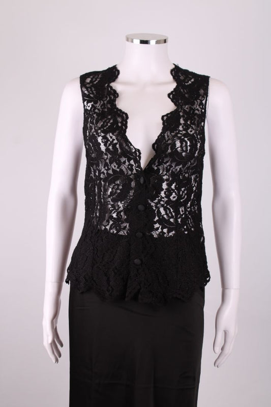 Dolce & Gabbana Lace Waist Coat Black S