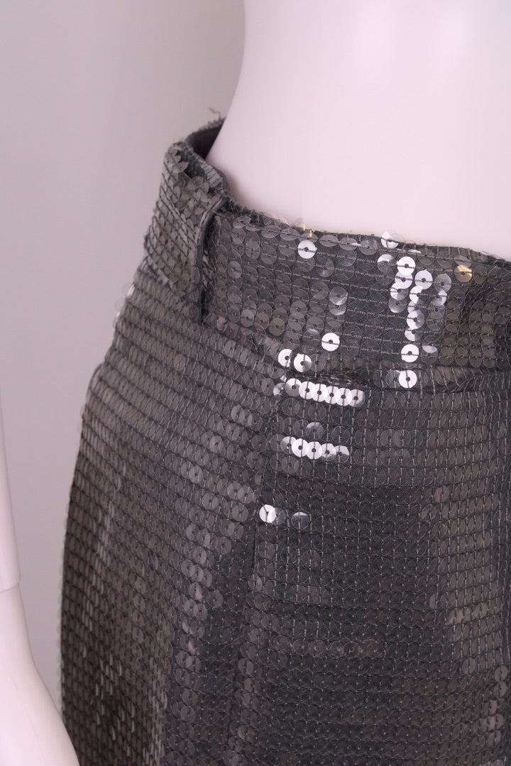 Izaak Azanei Sequin Trousers Silver M