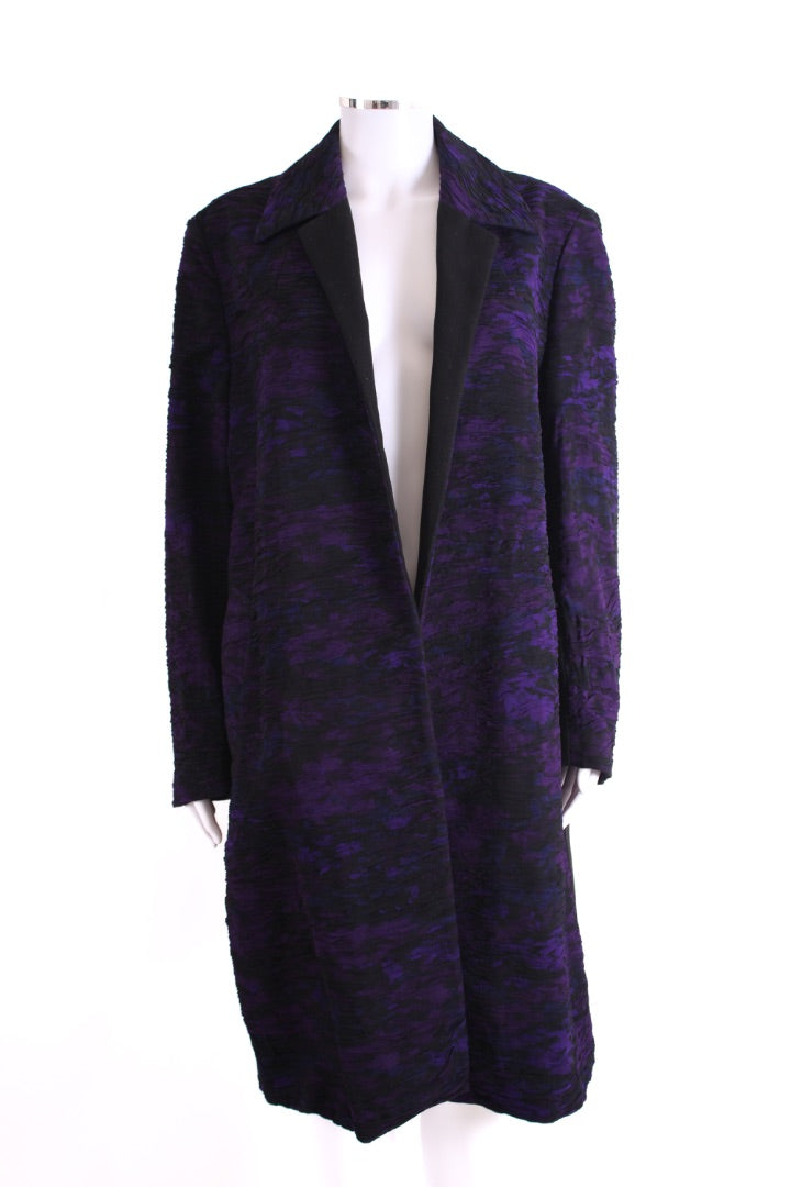 Dries Van Noten Pleated Print Jacket Purple/ Black M