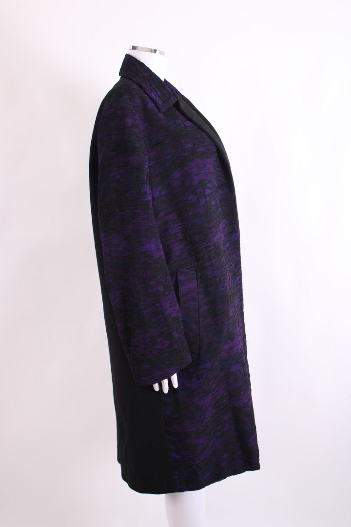 Dries Van Noten Pleated Print Jacket Purple/ Black M