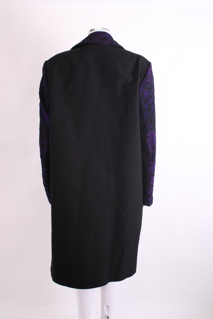 Dries Van Noten Pleated Print Jacket Purple/ Black M