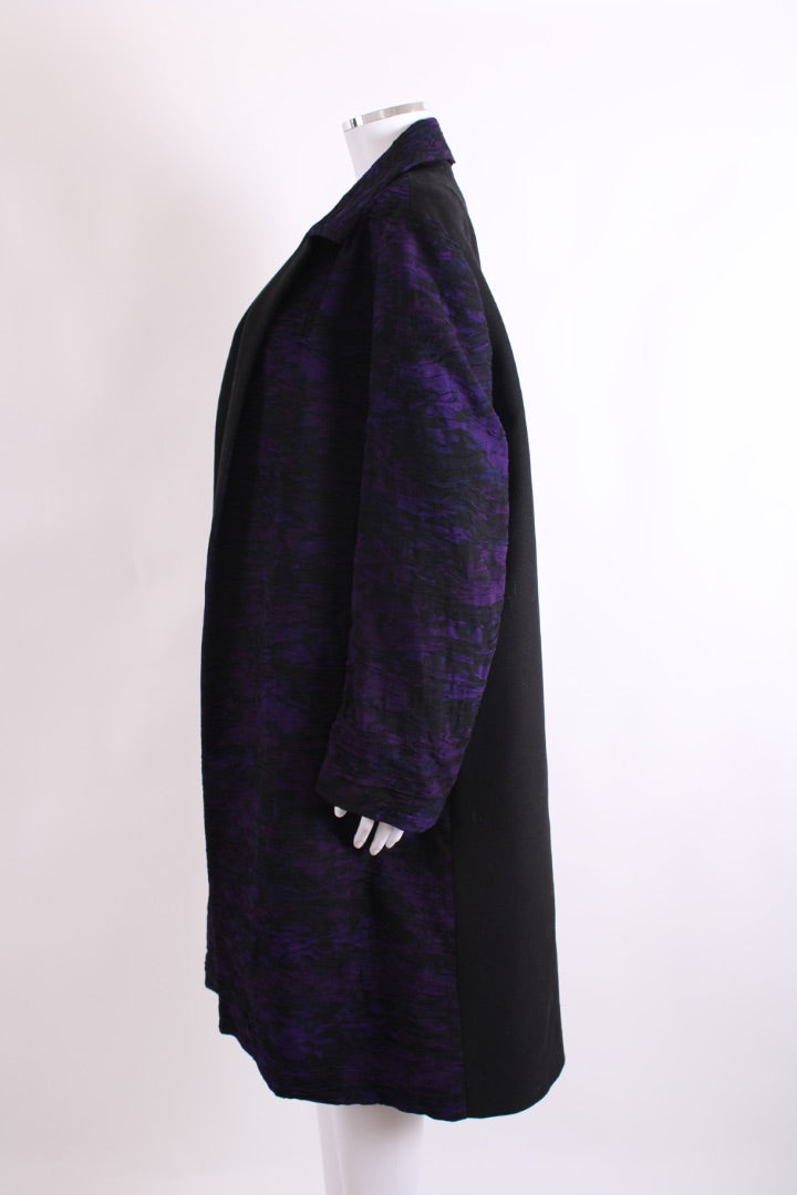 Dries Van Noten Pleated Print Jacket Purple/ Black M