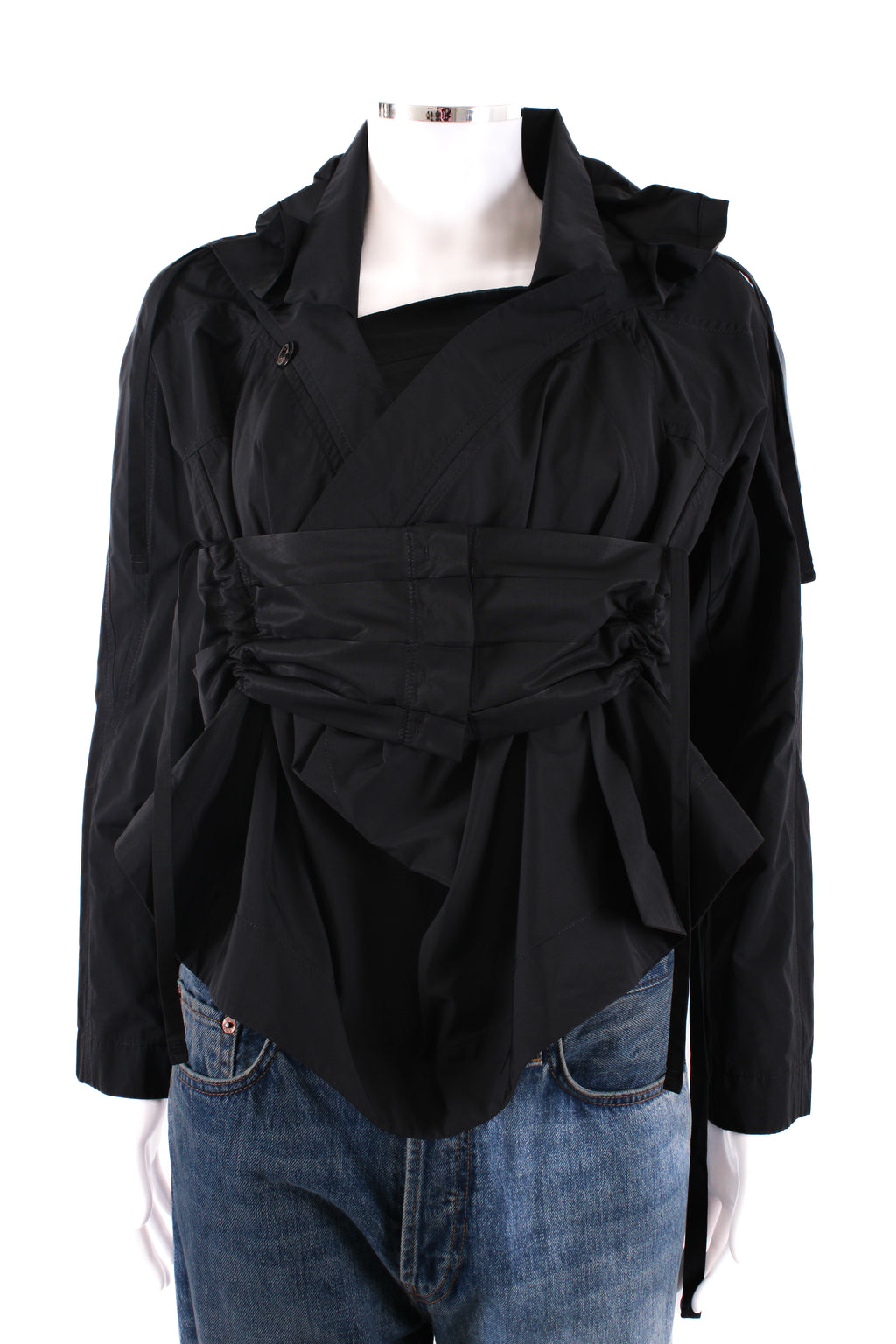 J Brand X Simone Rocha Ruffle Denim Jacket Black M