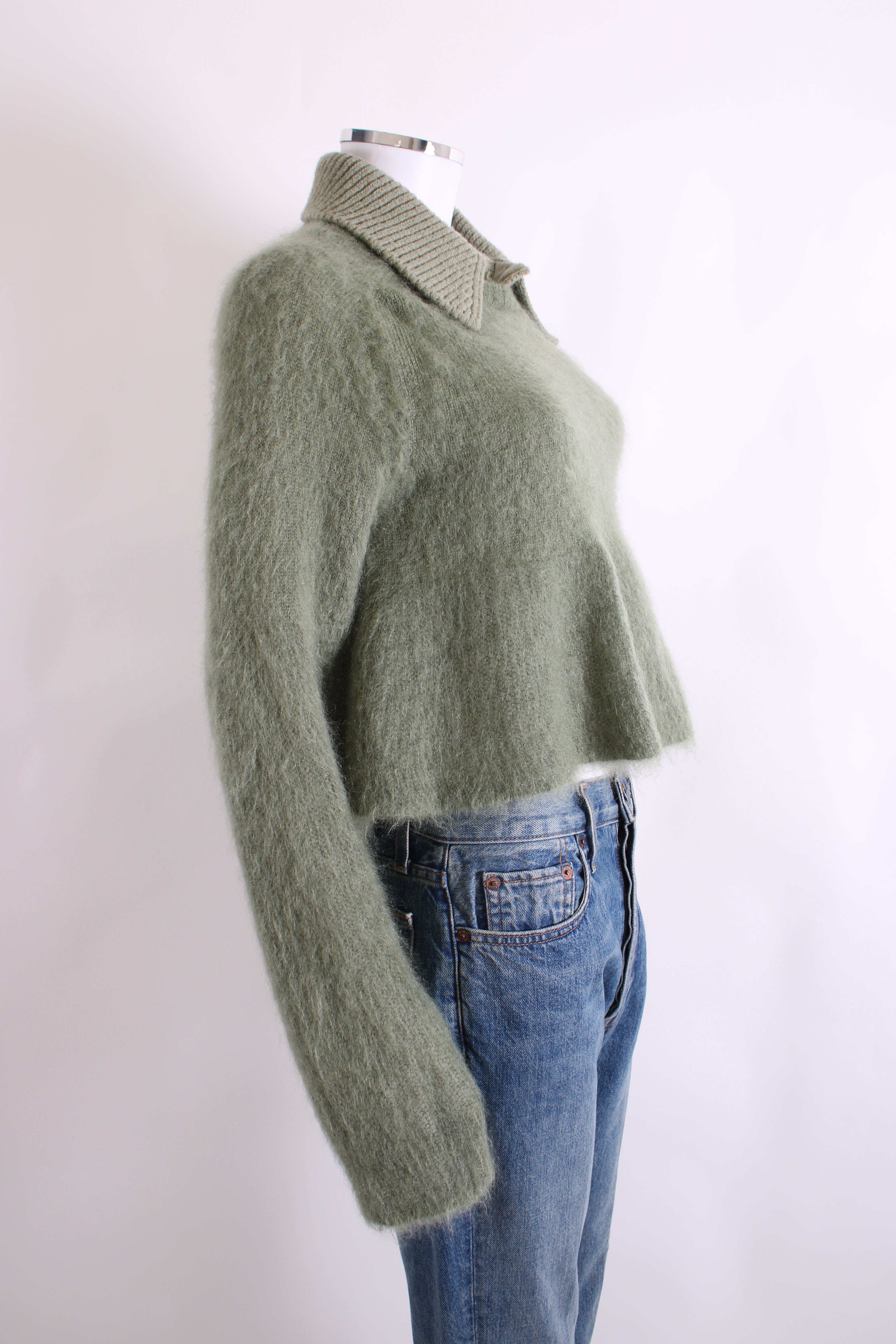 Loewe Mohair Peplum Jumper Sage Green S