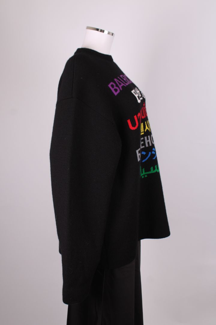 Balenciaga Logo Languages Jumper Black S