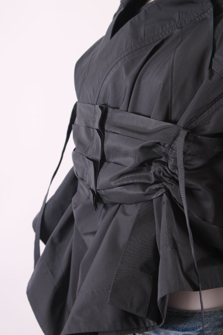 Marithe Francois Girbaud L/S Ruffle Pleated Jacket Grey 10