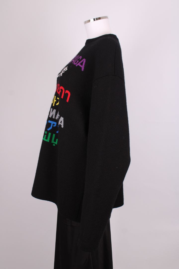 Balenciaga Logo Languages Jumper Black S
