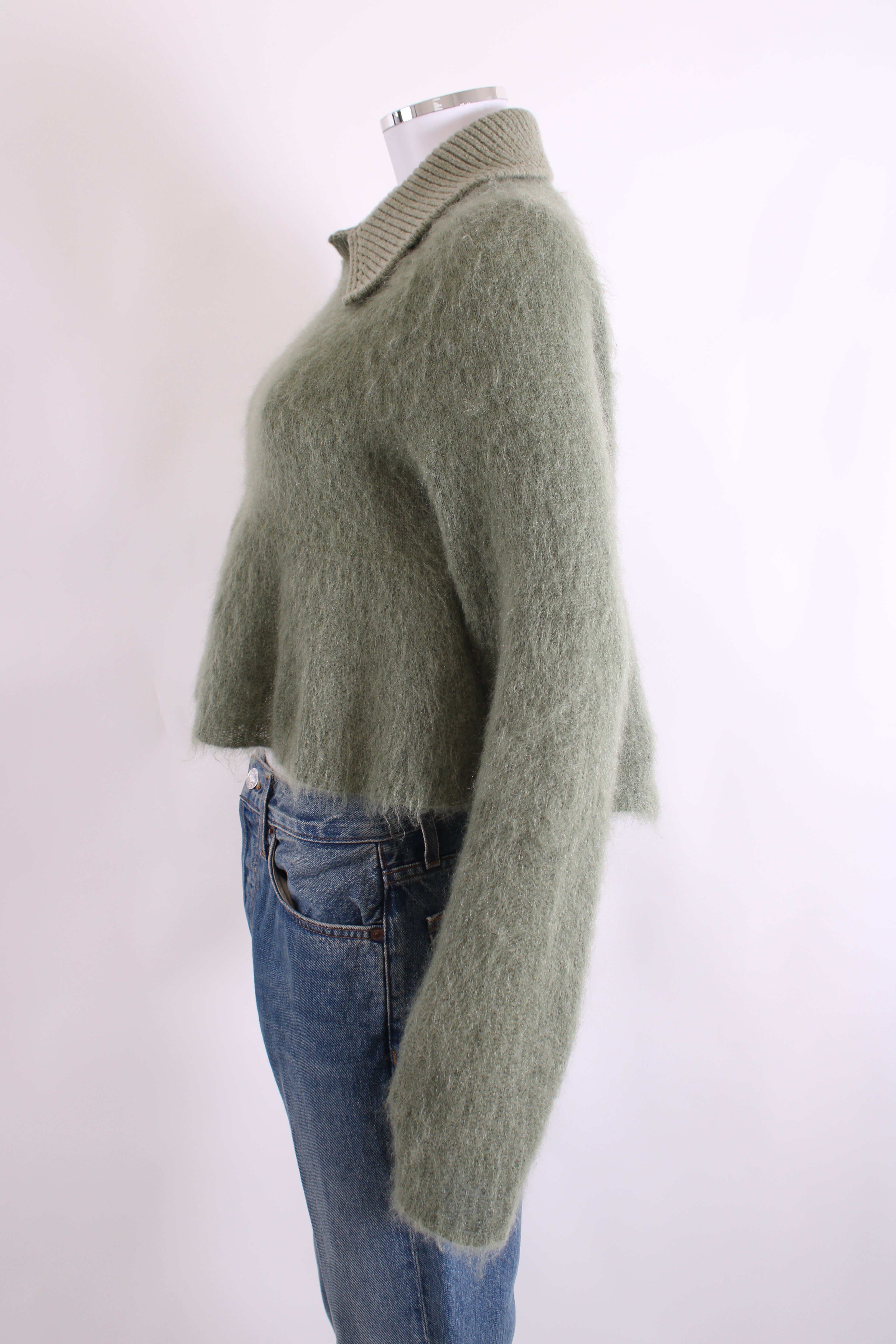 Loewe Mohair Peplum Jumper Sage Green S
