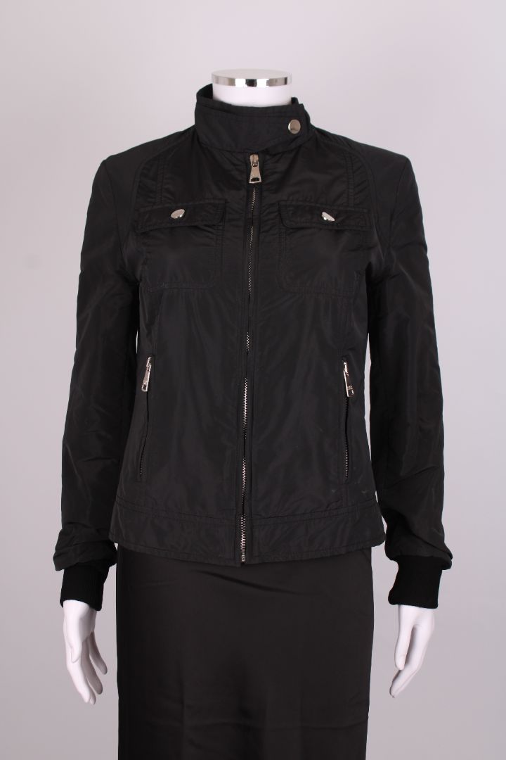 Dolce & Gabbana Leopard Print Lined Bomber Jacket Black S