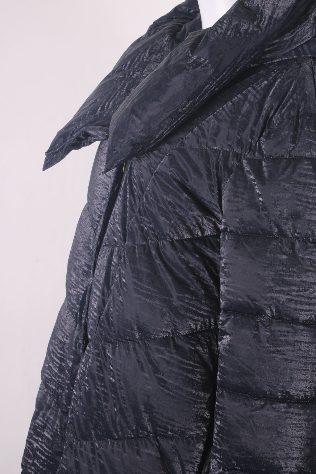 Donna Karan Asymmetric Zip Padded Coat Navy XL