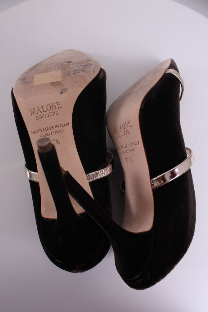 Malone Souliers Maureen Slip on Heeled Shoes Brown 37.5