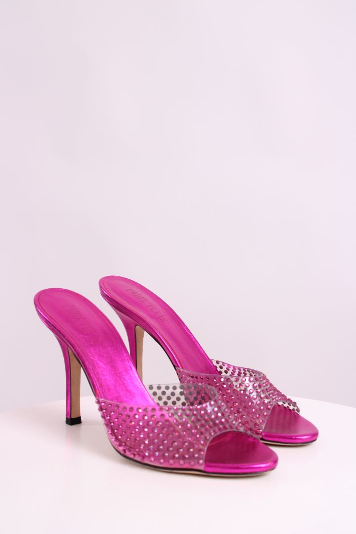 Paris Texas Crystal Mules Pink 38