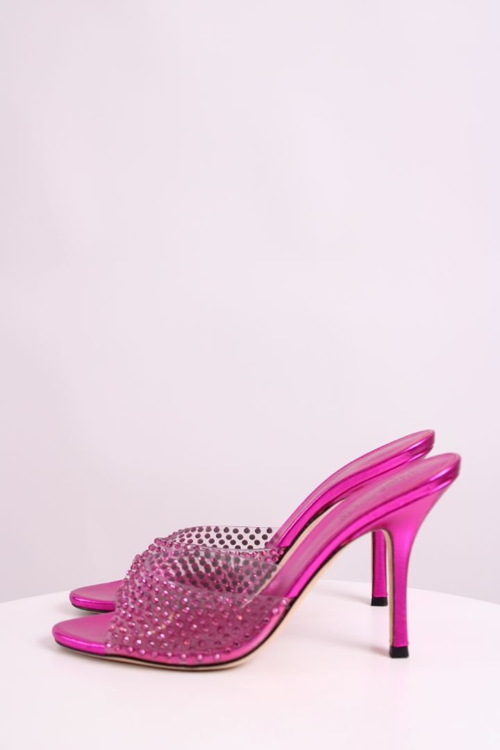 Paris Texas Crystal Mules Pink 38