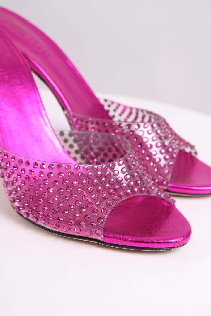 Paris Texas Crystal Mules Pink 38