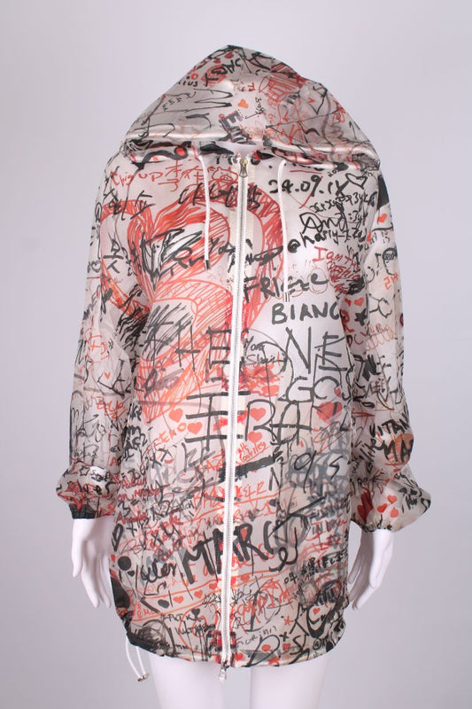 Burberry Graffiti Hooded Jacket White/ Red 10