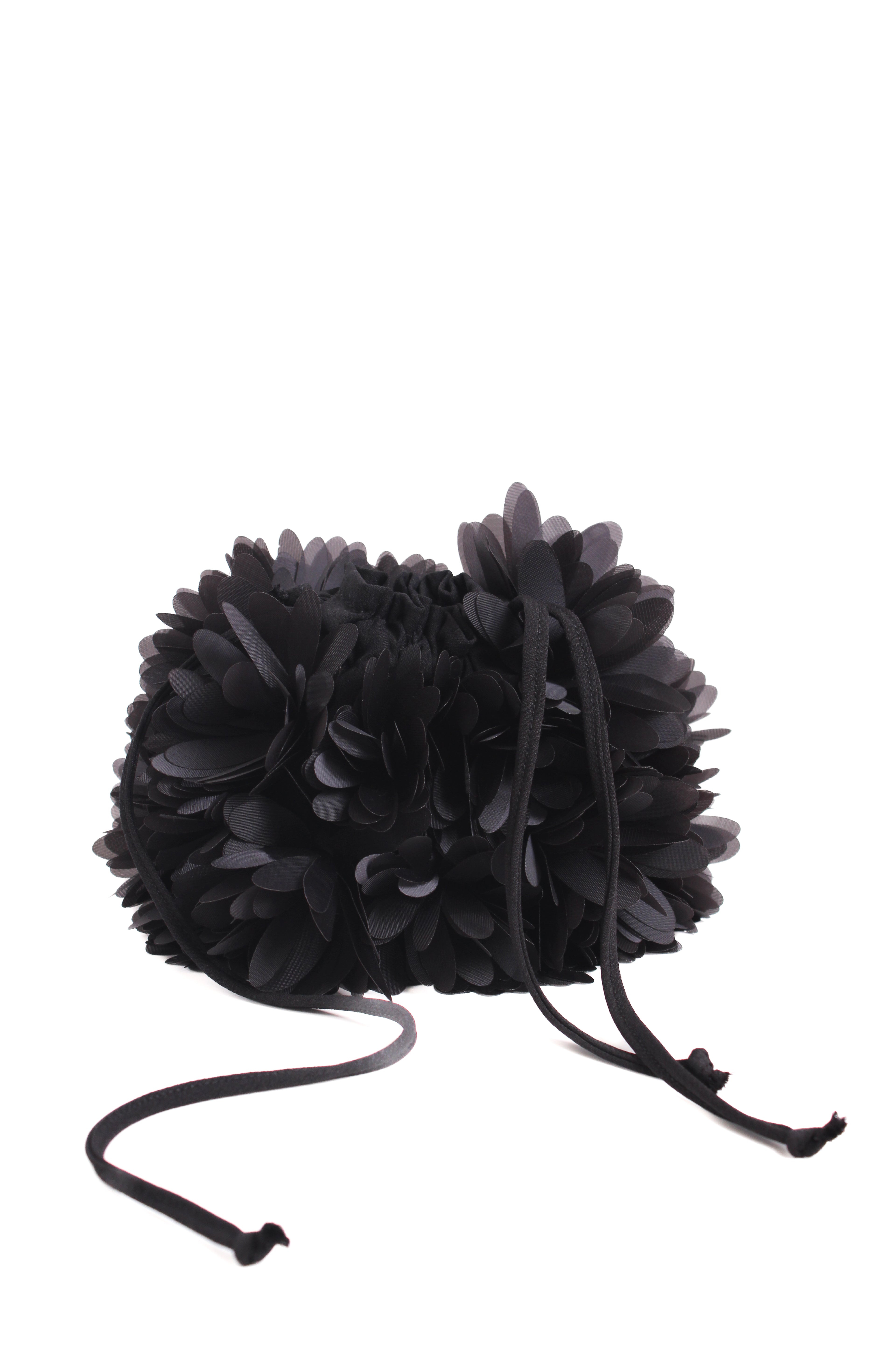 Selezza London Petal Pom Pom Pouch Bag Black