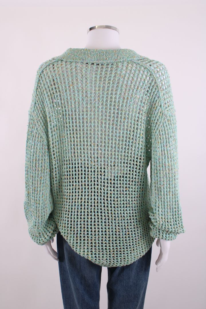 Acne Studios Open Knit Collared Jumper Mint L