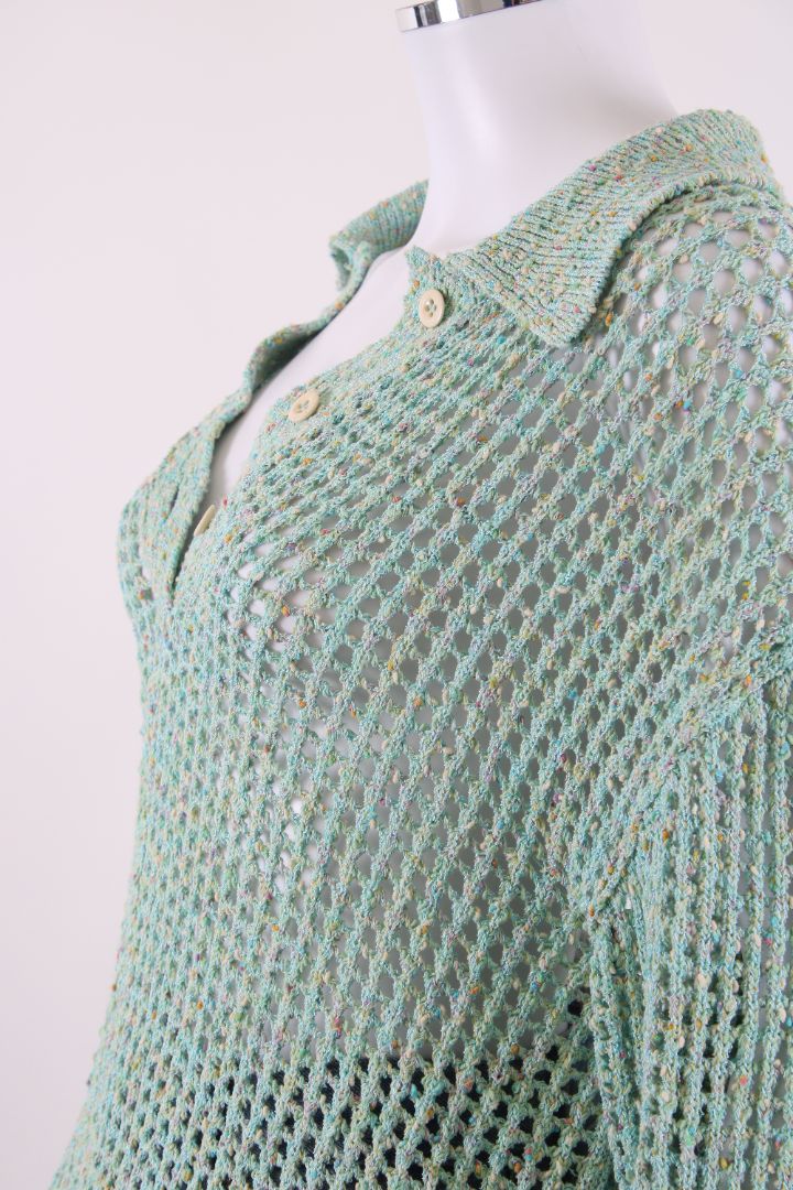 Acne Studios Open Knit Collared Jumper Mint L