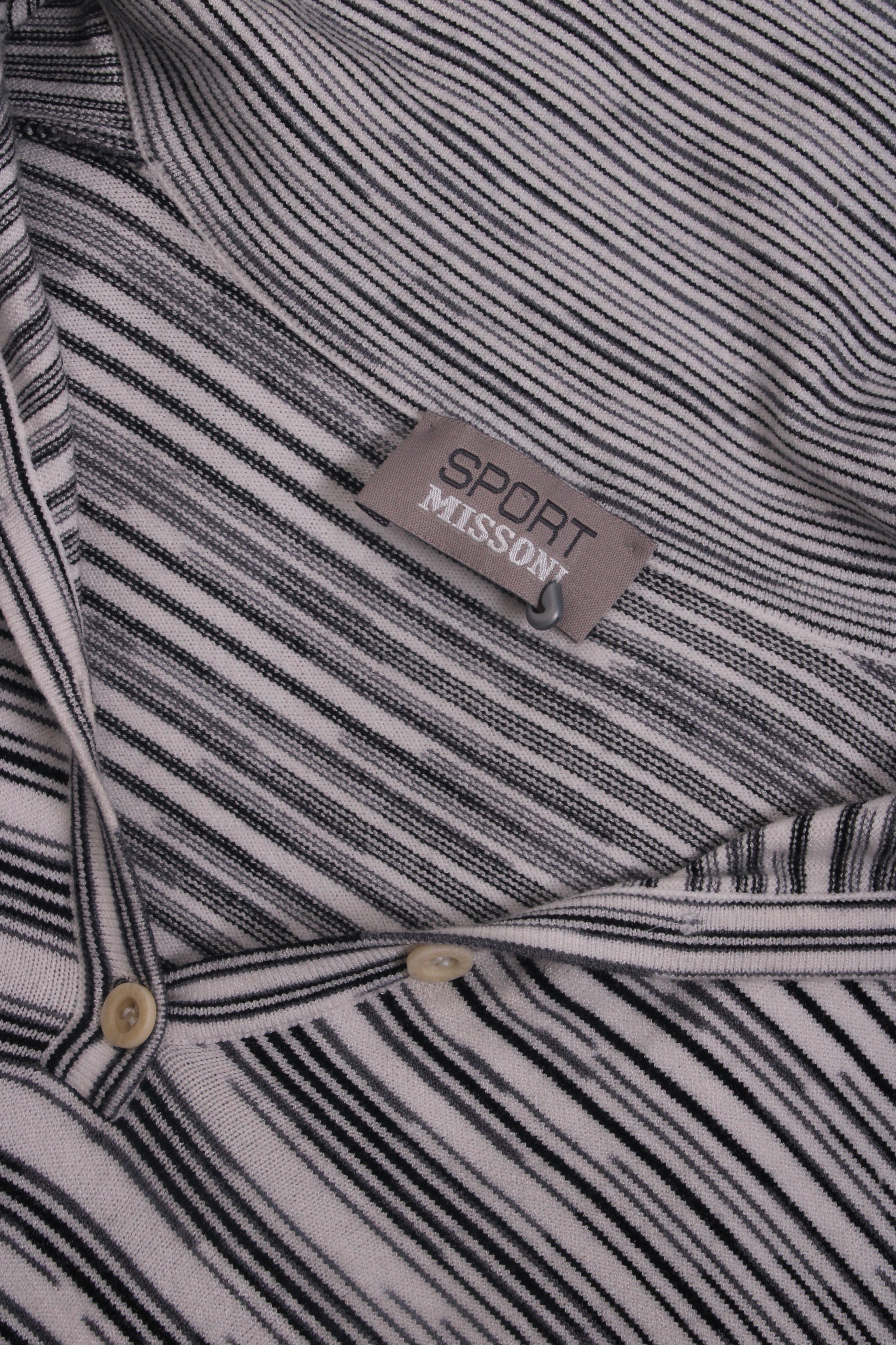 Missoni Sport L/S Stripe Knit Dress White/ Black 8