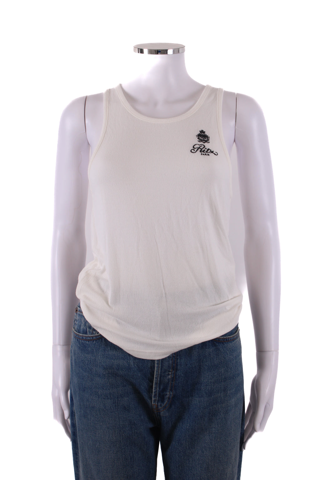The Ritz X Frame Embroidered Logo Vest White M