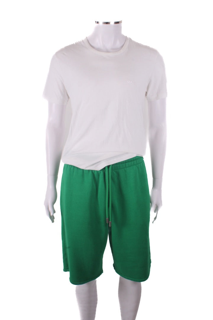 Off White Logo Jogger Shorts Green/ White S