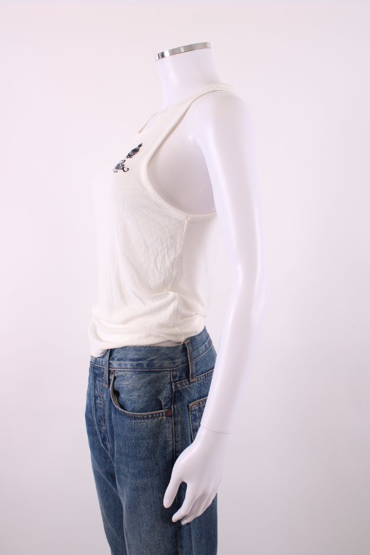 The Ritz X Frame Embroidered Logo Vest White M