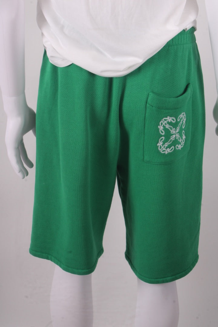 Off White Logo Jogger Shorts Green/ White S