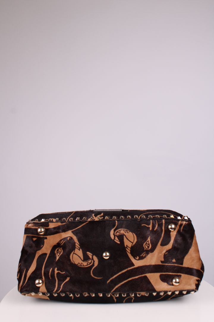 Valentino Jaguar Print Rockstud Brown