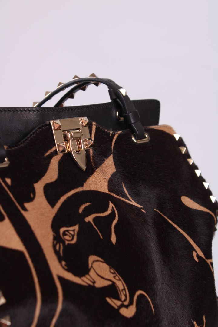 Valentino Jaguar Print Rockstud Brown