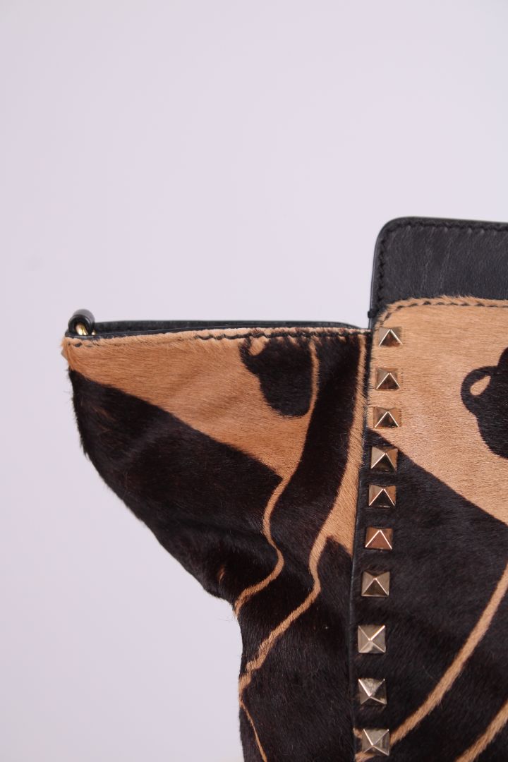 Valentino Jaguar Print Rockstud Brown