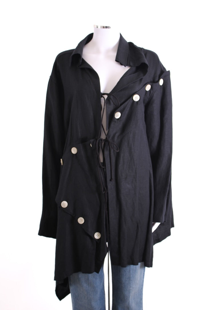 Yohji Yamamoto Asymmetric Button Jacket Black S