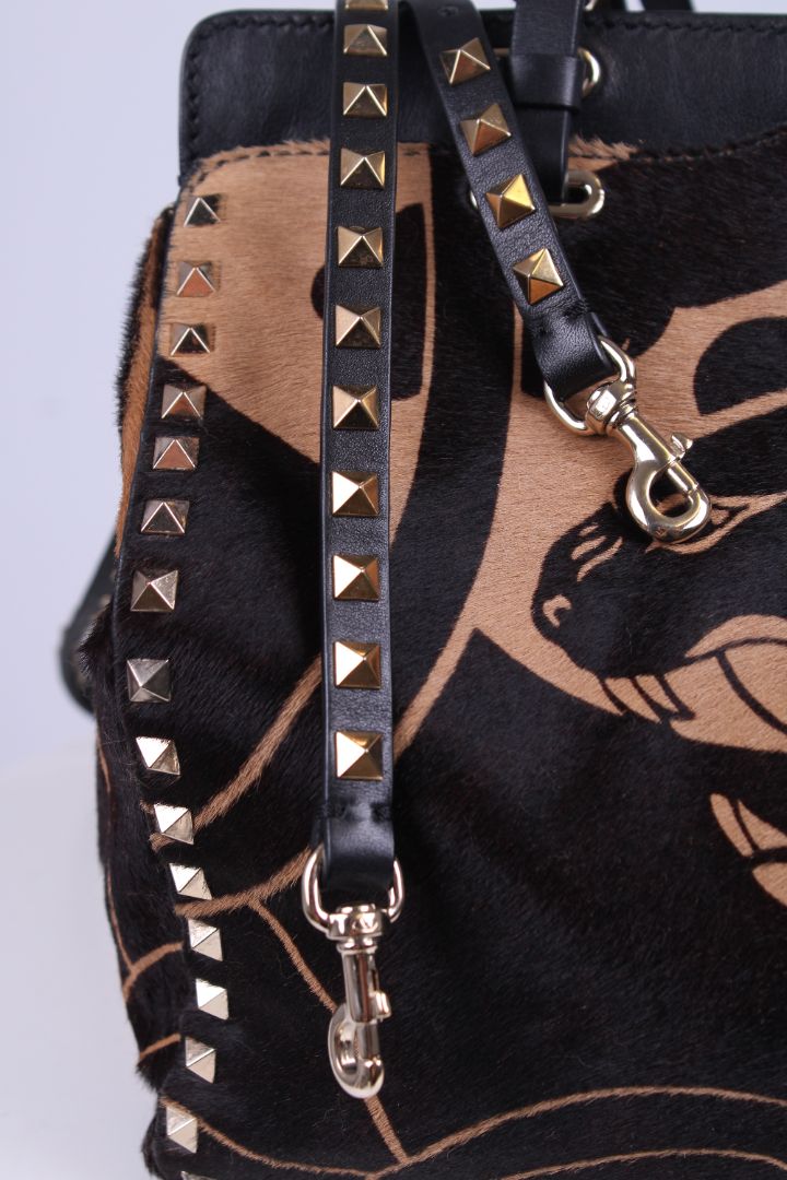 Valentino Jaguar Print Rockstud Brown