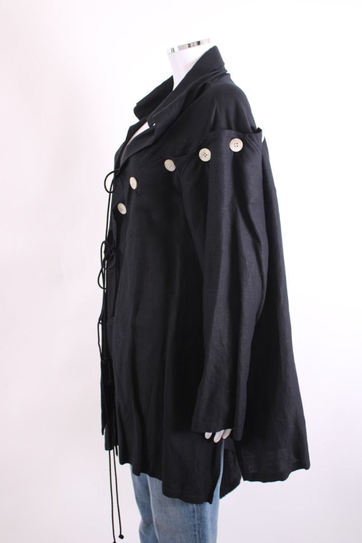 Yohji Yamamoto Asymmetric Button Jacket Black S